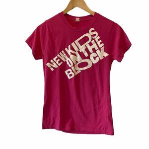 VINTAGE New Kids On the Block Pink Graphic Tee S